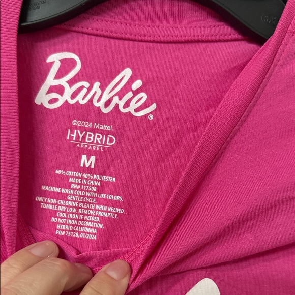 Barbie Pink Short Sleeve Tee Classic Crew Neck - Picture 2 of 2